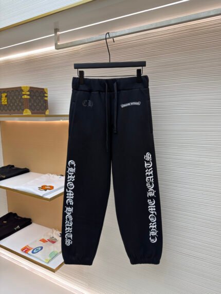 Chrome Hearts Joggers with Sanskrit Lettering Print on the Side