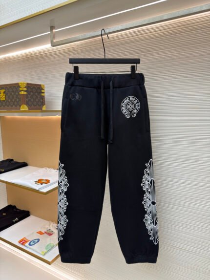 Chrome Hearts Joggers with Side Floral Leg Graphics