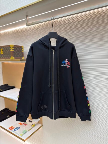 Chrome Hearts Colorful Cross & Horseshoe Zip Jacket