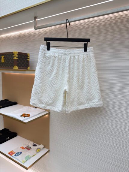Chrome Hearts White Cannes Exclusive Cross Motif Terry Cloth Casual Shorts with Elastic Waist