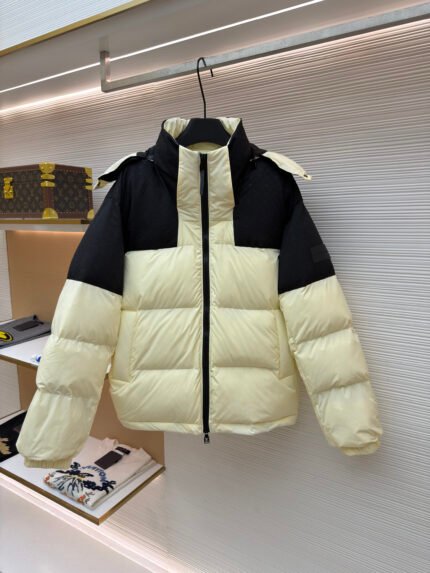 LOUIS VUITTON Belted Down Jacket with Placed Pattern