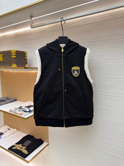 LOUIS VUITTON Embroidered Reversible Hooded Vest