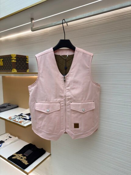 LOUIS VUITTON x Nigo Collaboration Workwear Vest with Zipper Pockets