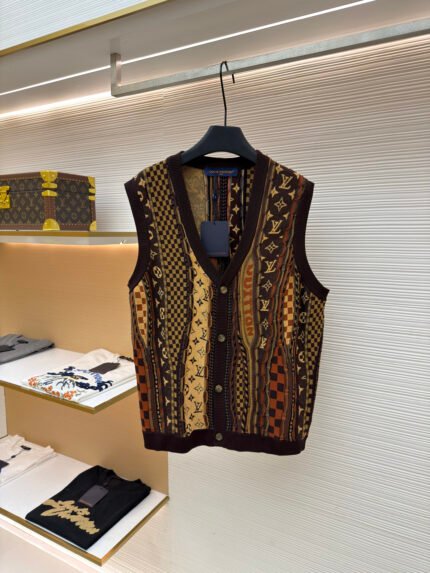 LOUIS VUITTON x Nigo Jacquard Knit Cardigan Vest