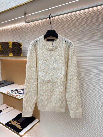 Louis Vuitton Cable-Knit Logo Sweater