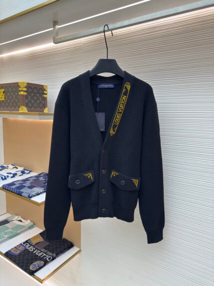LOUIS VUITTON Spring/Summer 2025 Gold-Thread Embroidered Cardigan
