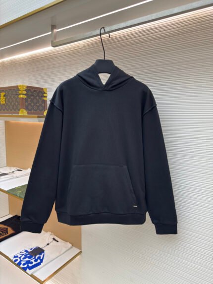 Louis Vuitton Solid-Color Pullover Hoodie / Long-Sleeve Sweatshirt