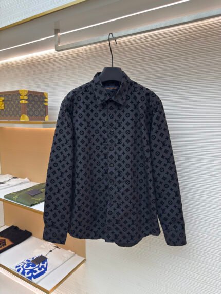 Louis Vuitton Flocked Long-Sleeve Shirt