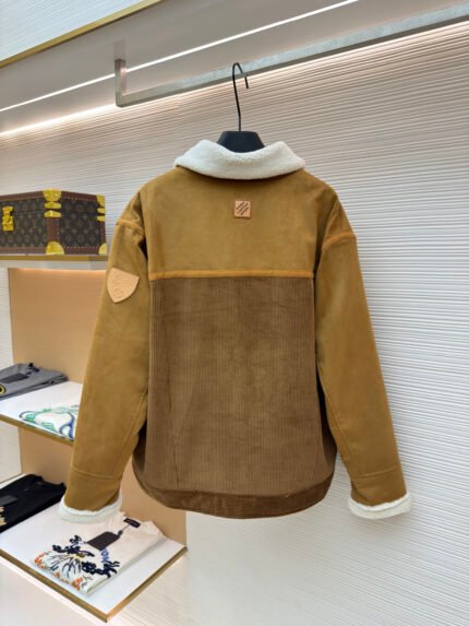 Louis Vuitton Corduroy and Shearling-Paneled Trucker Jacket