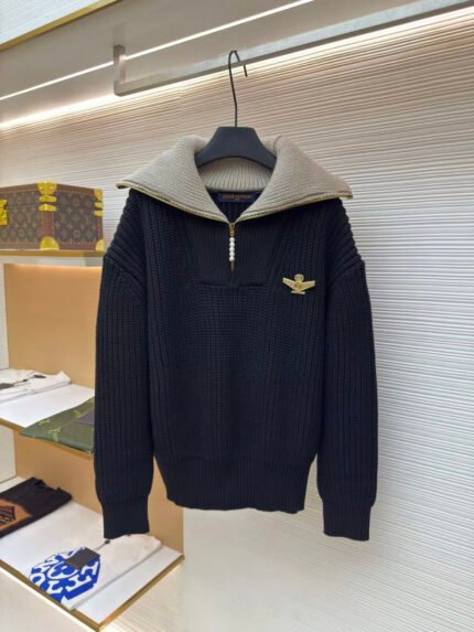 Louis Vuitton Pearl Aviator Brooch-Embellished Sweater