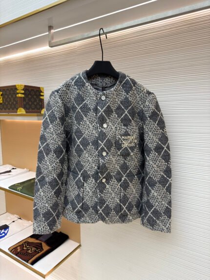 Louis Vuitton Tweed and Yarn-Tie Plaid Jacket