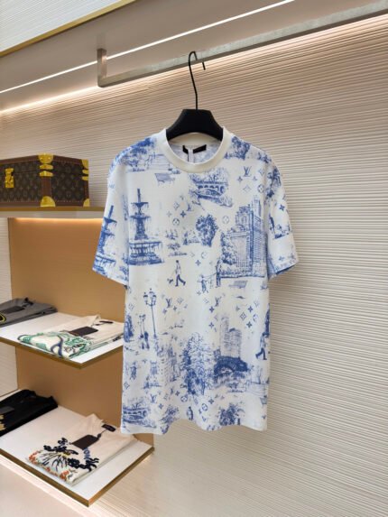 Louis Vuitton Printed Cotton Piqué Short-Sleeve Polo