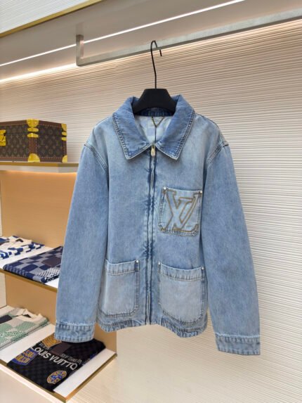 Louis Vuitton Denim Jacket with Appliqué Lettering