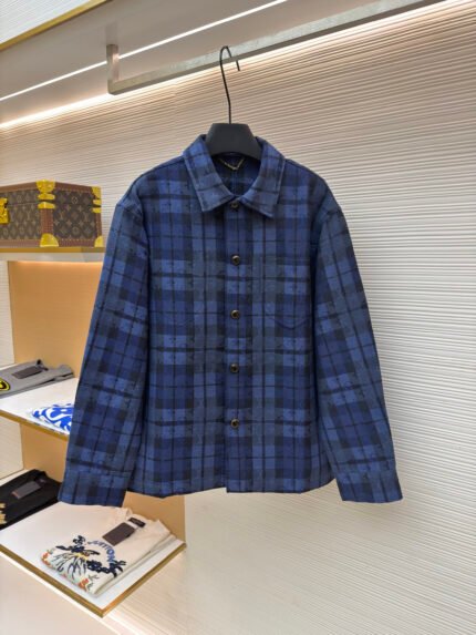 Louis Vuitton Plaid Denim Jacket-Style Shirt