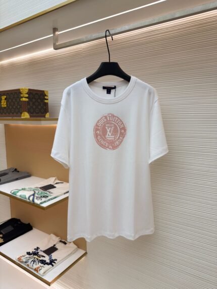 Louis Vuitton Stamp Cotton Knit Crewneck T-Shirt