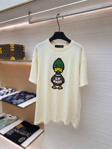 Louis Vuitton Knitted Short-Sleeve Top with Duck Motif