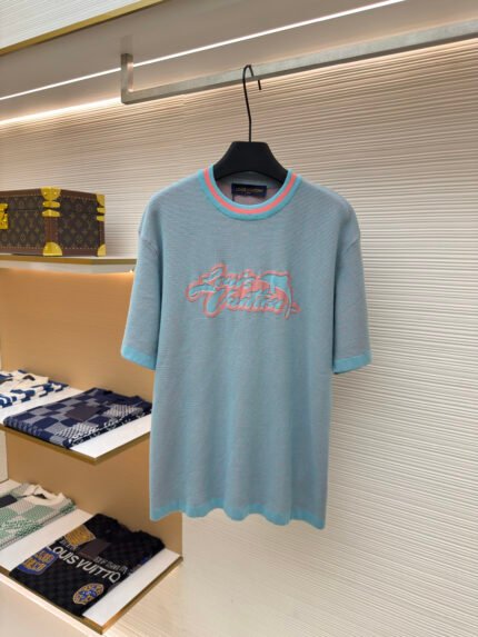 Louis Vuitton Dolphin Jacquard Knit Short-Sleeve Top