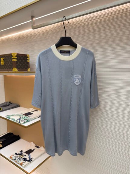 Louis Vuitton Knitted T-Shirt with Embroidered Collar Badge