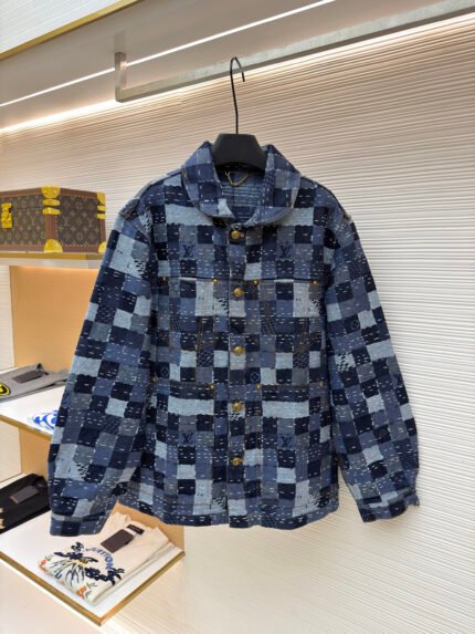 Louis Vuitton x Nigo Collaboration: Damier Canvas Workwear Jacket with Drawstring Waist