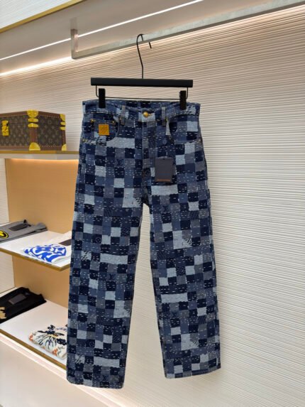 LOUIS VUITTON x Nigo Jacquard Damier Denim Trousers