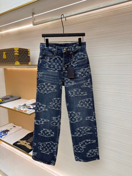 Louis Vuitton Cloud Jacquard Patchwork Jeans