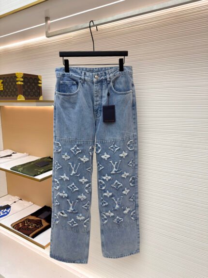 Louis Vuitton Washed Distressed Jeans