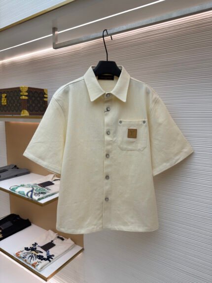 Louis Vuitton Mulberry Silk-Blend Short-Sleeve Shirt