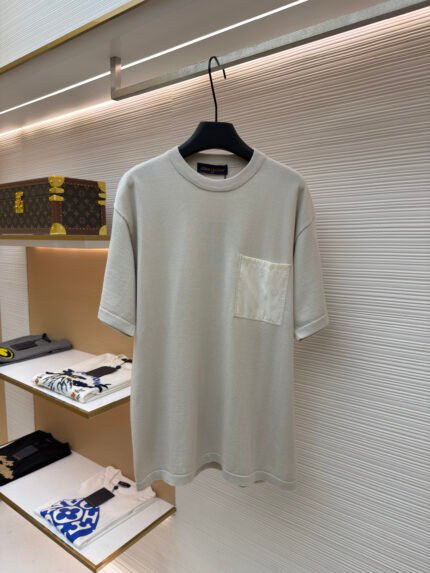Louis Vuitton Short-Sleeve Top with Pocket Intarsia
