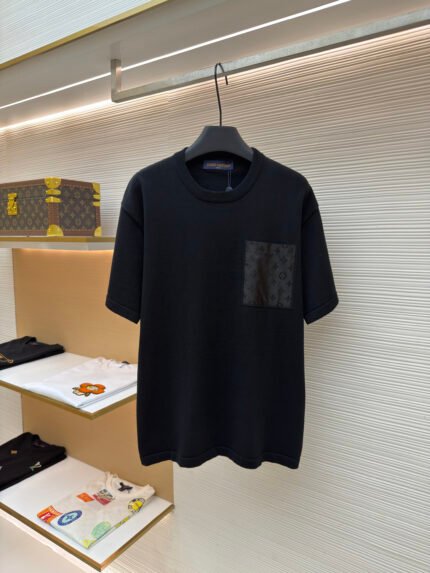 Louis Vuitton Jacquard-Panel Short-Sleeve Knit with Pocket