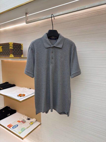 LOUIS VUITTON Piqué Cotton Short-Sleeve Polo Shirt with Embroidered Logo