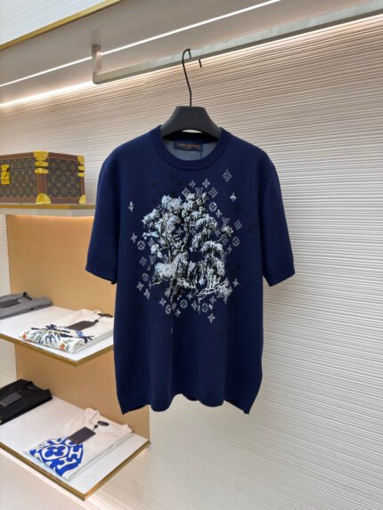 Louis Vuitton Year of the Horse Limited Edition Intarsia Letter Jacquard Knit Short-Sleeve Top