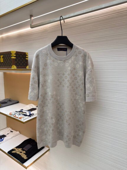 Louis Vuitton Graduated Letter Jacquard Short-Sleeve Top