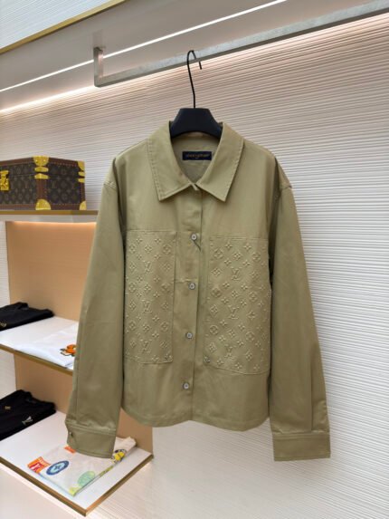 Louis Vuitton Letter Jacquard Embossed Shirt Jacket