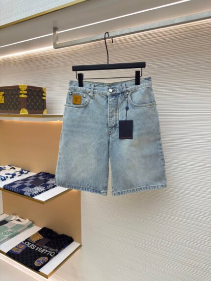 Louis Vuitton Logo Denim Shorts