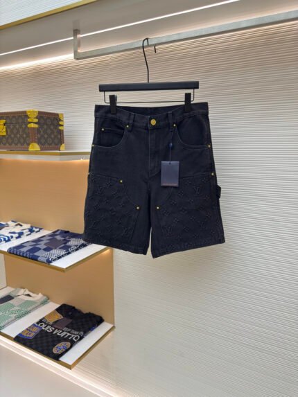 Louis Vuitton Embossed Denim Shorts