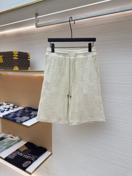Louis Vuitton Damier Cotton Terry Embroidered Shorts