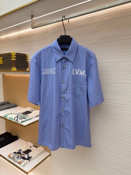Louis Vuitton Striped Jacquard-Print Short-Sleeve Top