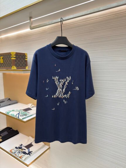 Louis Vuitton Crew-Neck Short-Sleeve T-Shirt with Sailboat Embroidery