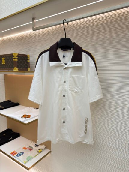 Louis Vuitton Striped Contrast Short-Sleeve Top