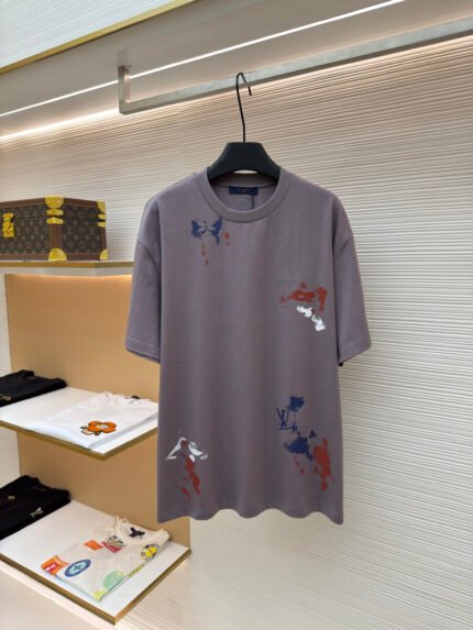Louis Vuitton Short-Sleeve Crewneck with Splatter Print