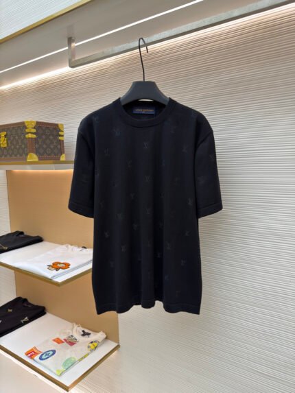 Louis Vuitton All-Over Embroidered Short-Sleeve Knit