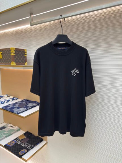 Louis Vuitton Short-Sleeve Shirt with Embroidered Letter Pins