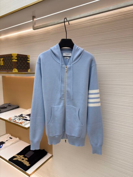 Thom Browne 4-Bar Zip-Up Hoodie