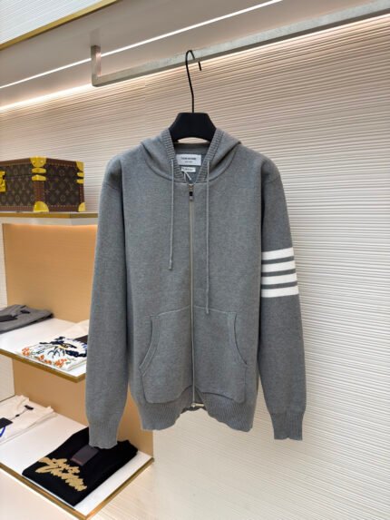 Thom Browne 4-Bar Zip-Up Hoodie