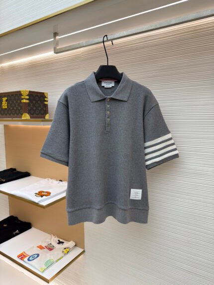 Thom Browne Waffle-Knit Polo Shirt