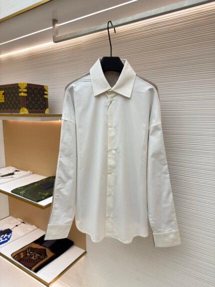 LOEWE Cotton and Knit Panelled Shirt