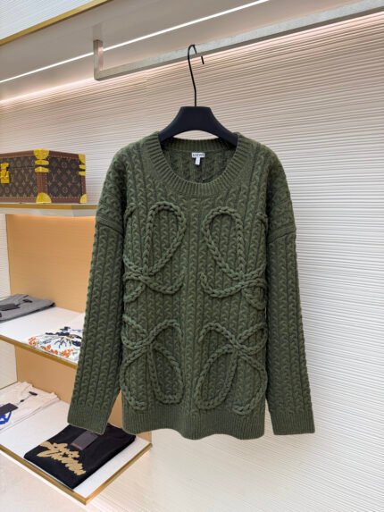 Loewe Anagram Cable-Knit Sweater