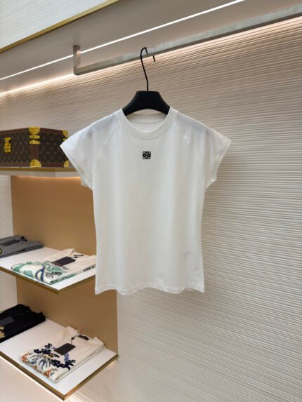 Loewe Cropped Raglan-Sleeve Cotton-Blend Top [Women's]