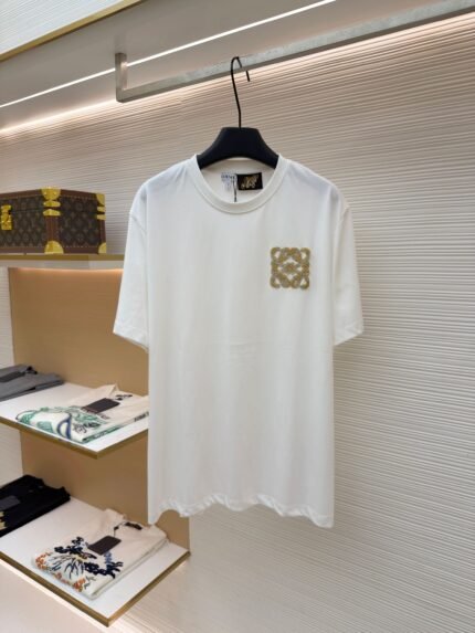 Loewe Towel-Embroidered Short-Sleeve Top