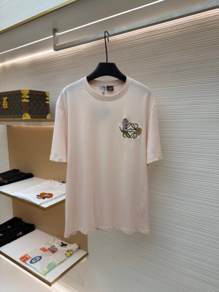Loewe Cotton Anagram Flower-Embroidered T-Shirt